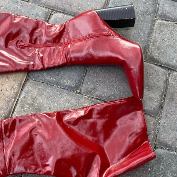 Cherry Red Cowgirl Boots Heeled Boots Riding boots - Picture 5 of 8